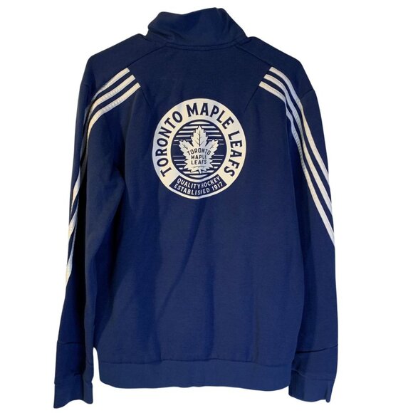 Adidas Men's Toronto Maple Leafs Jacket Size M Blue Full Zip Embroidered Canada - Picture 1 of 12
